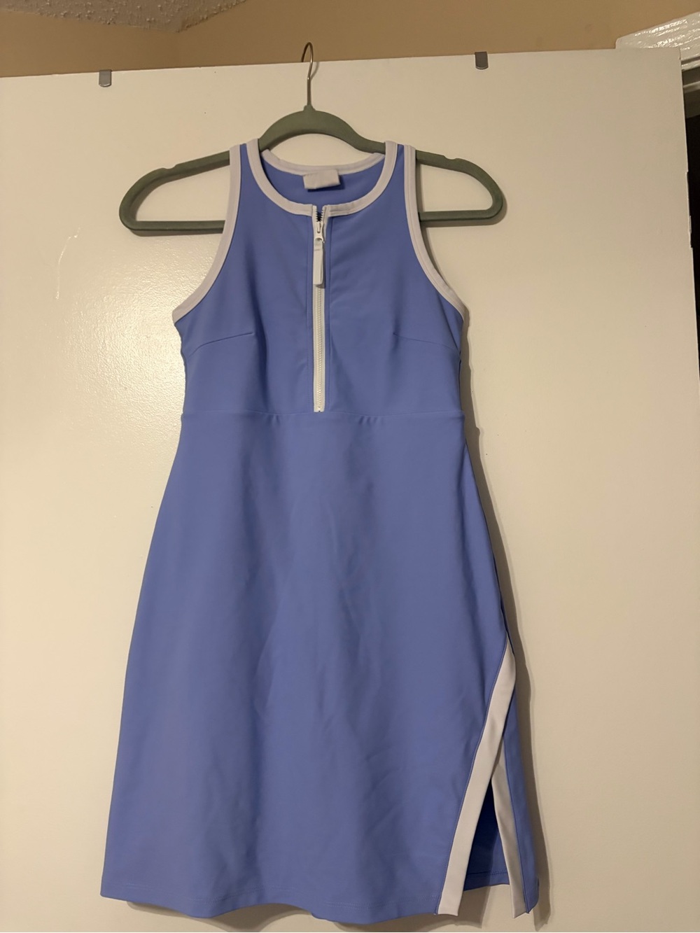 Lavender Sleeveless Mini Dress with White Trim